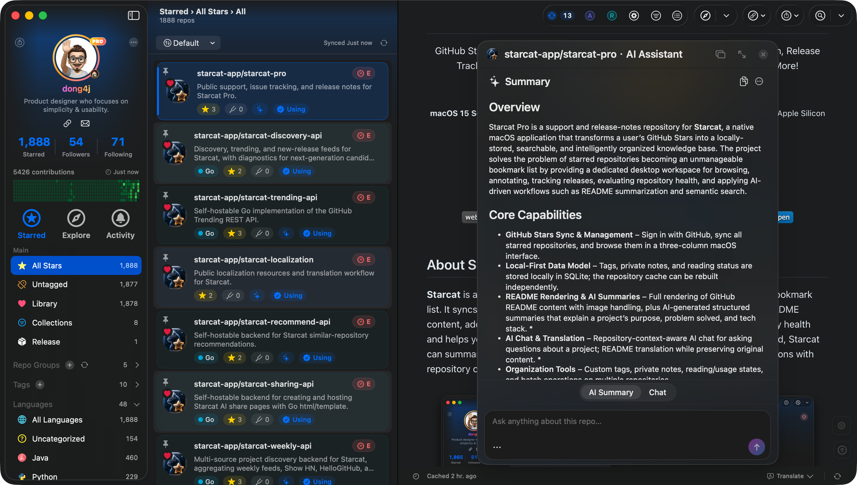 Starcat AI-generated repository summary